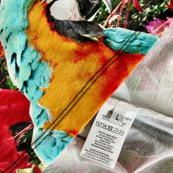 Paul Smith, NWT, Exotic Bird/Flora Graphic Print , T-Shirt Dress ~ Size L - Picture 6 of 8